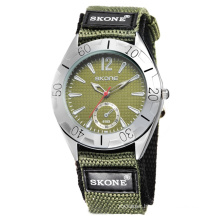 2015 hot sell in aliexpress cheaper green color nylon band watch for girl and boy